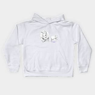 Rhino Father and Son! Kids Hoodie